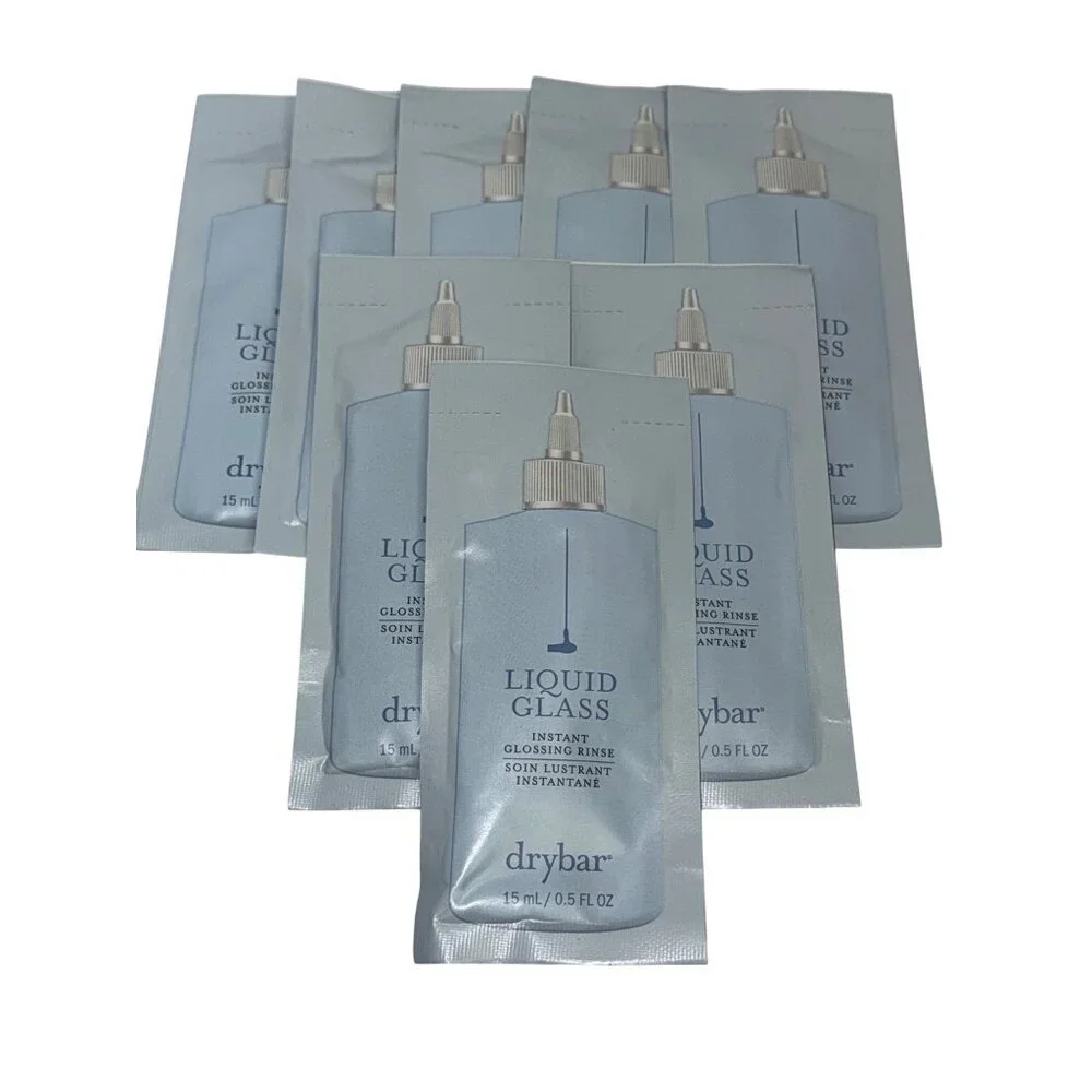 Drybar Liquid Glass Instant Glossing Rince 15 ML Lot of 8 Sample Size Silky